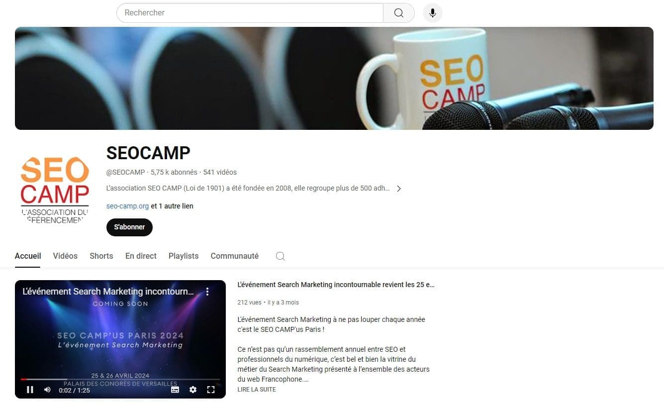 Quelles sont les meilleures chaînes Youtube pour apprendre le SEO? 7 SEO CAMP