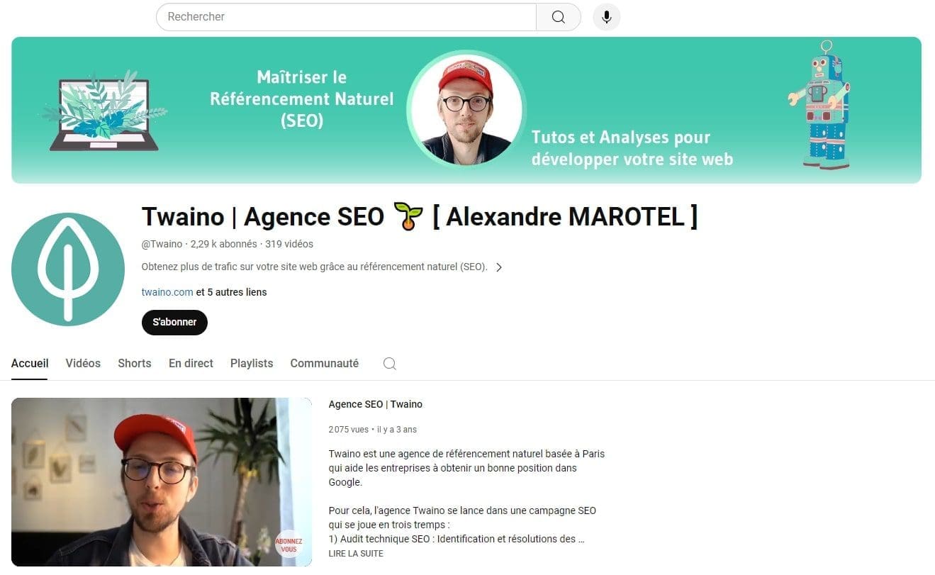 Quelles sont les meilleures chaînes Youtube pour apprendre le SEO? 2 Twaino
