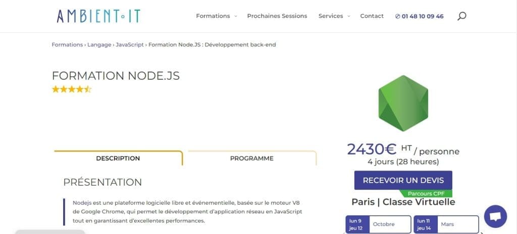 Ambient IT-01 Formations Backend