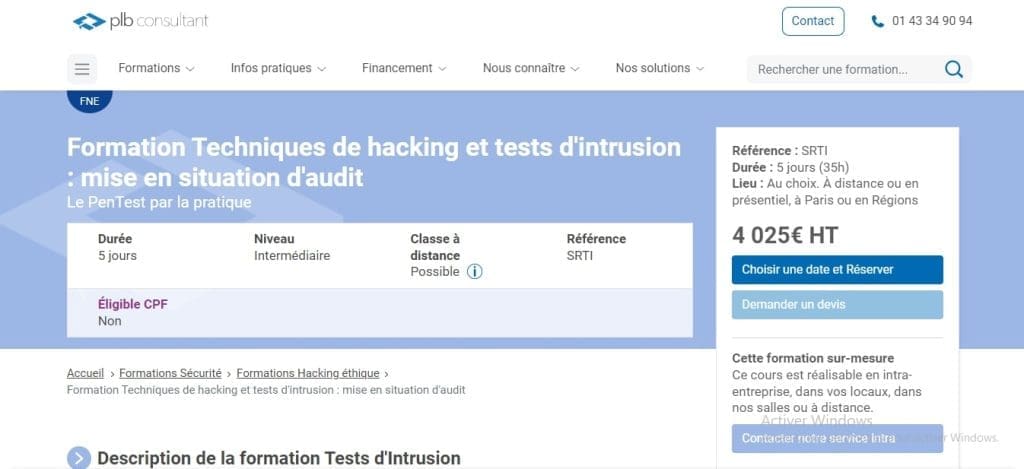 Les 5 Meilleures Formations en Pentest en 2026 4 Plb Consultant Formations en Pentest