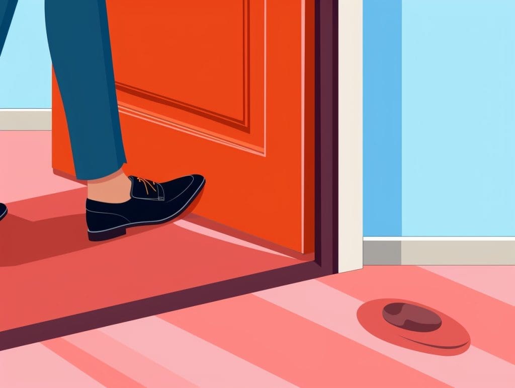 illustration pied dans la porte