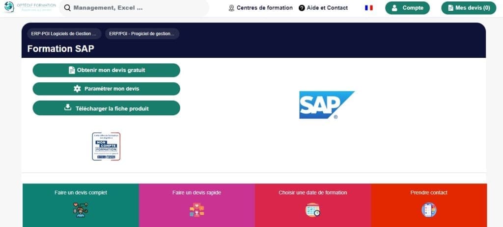 Optédif Formation Formations SAP