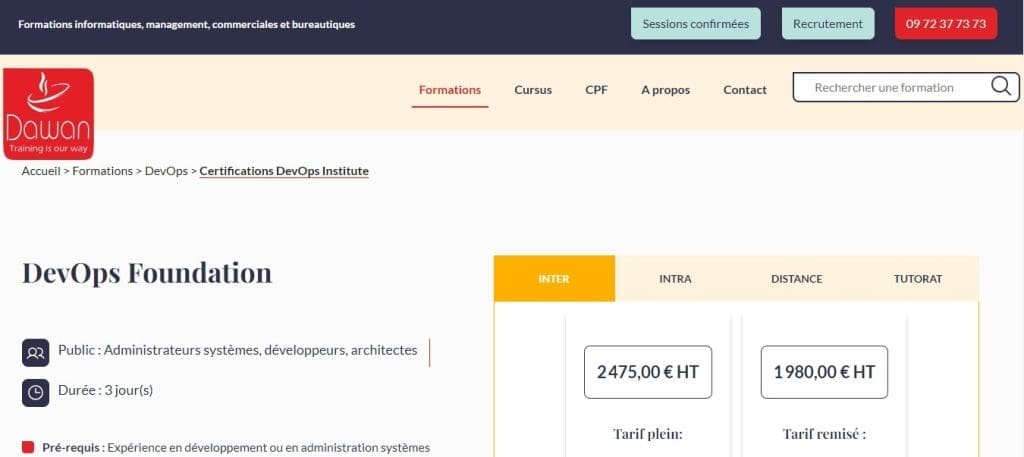 Dawan Formations DevOps à Paris