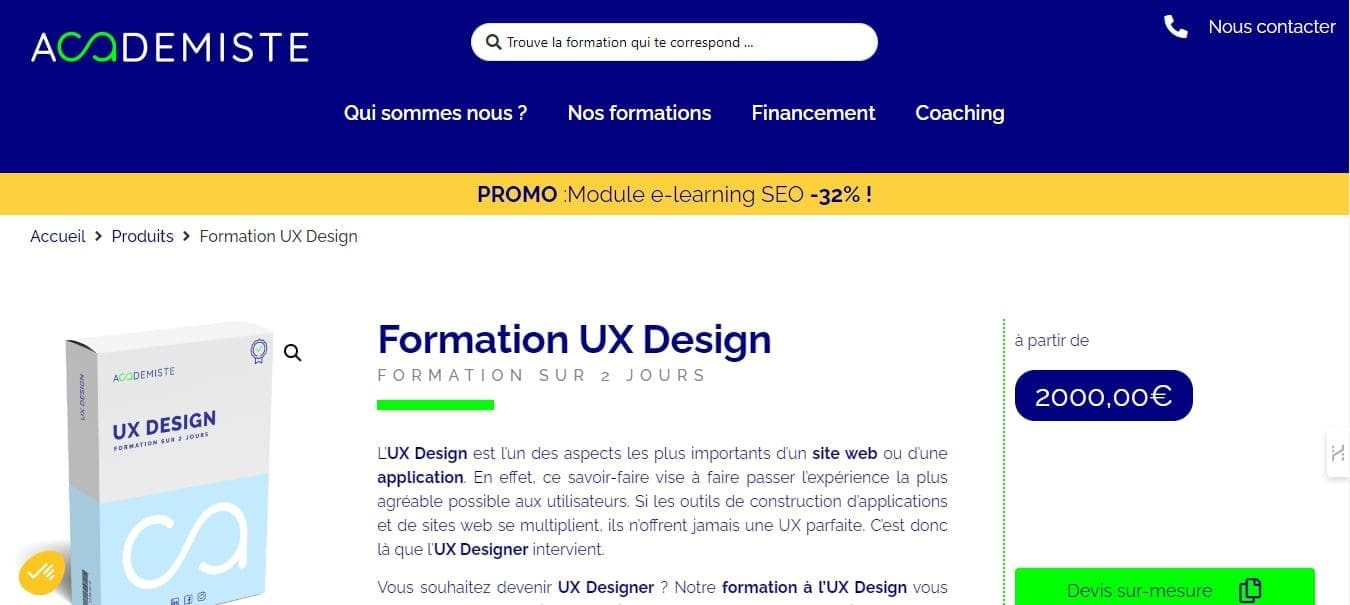 Académiste Formations UX Design
