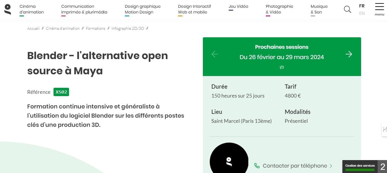 Les 7 Meilleures Formations Blender en 2026 3 Gobelins Formations Blender