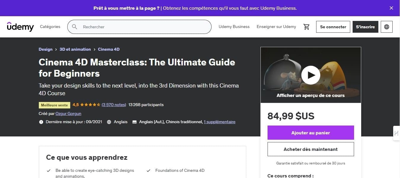 Udemy Formations Cinema 4D-01