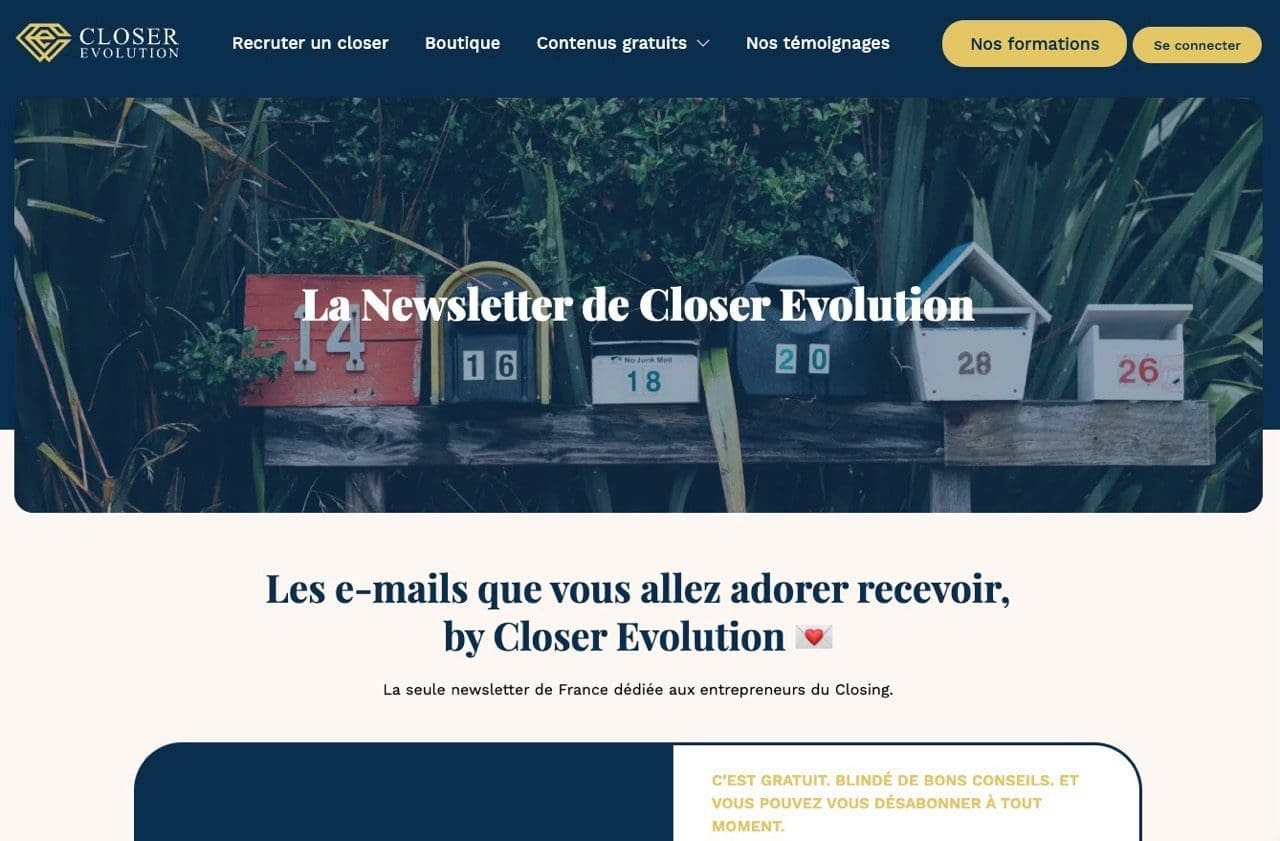 La Newsletter de Closer Evolution Grande