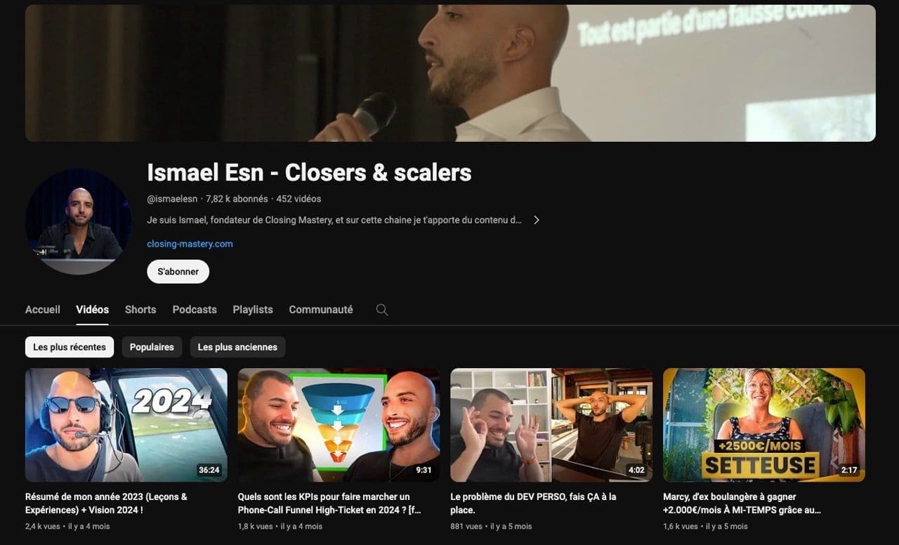 chaine Ismael Esn Closers scalers Grande