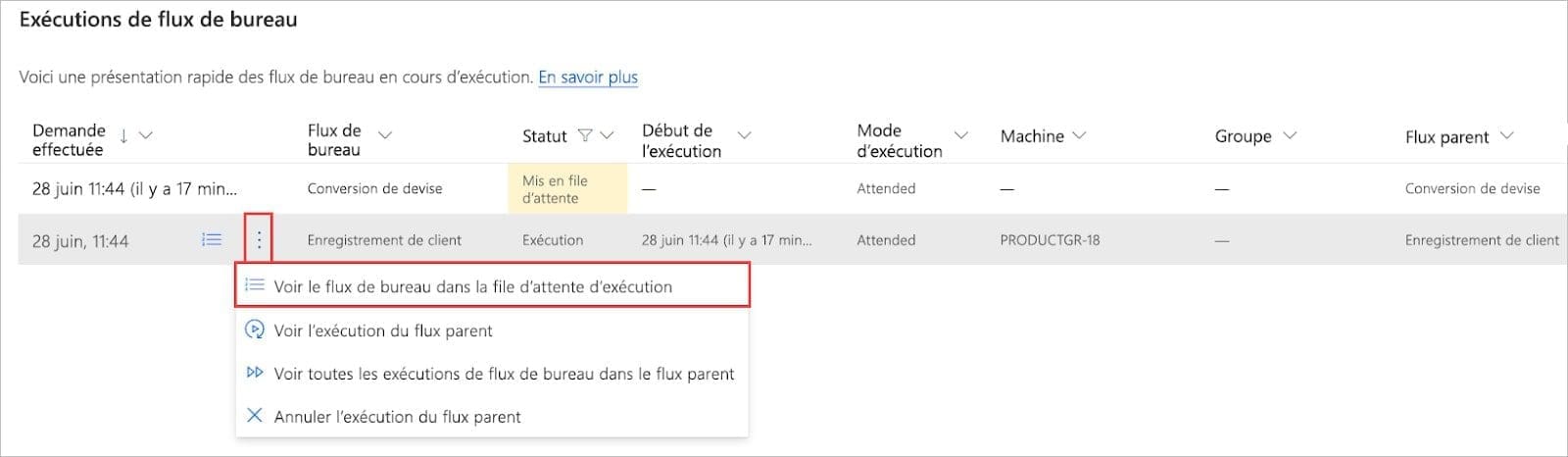 résultats d'une exécution manuelle resultats dune execution manuelle