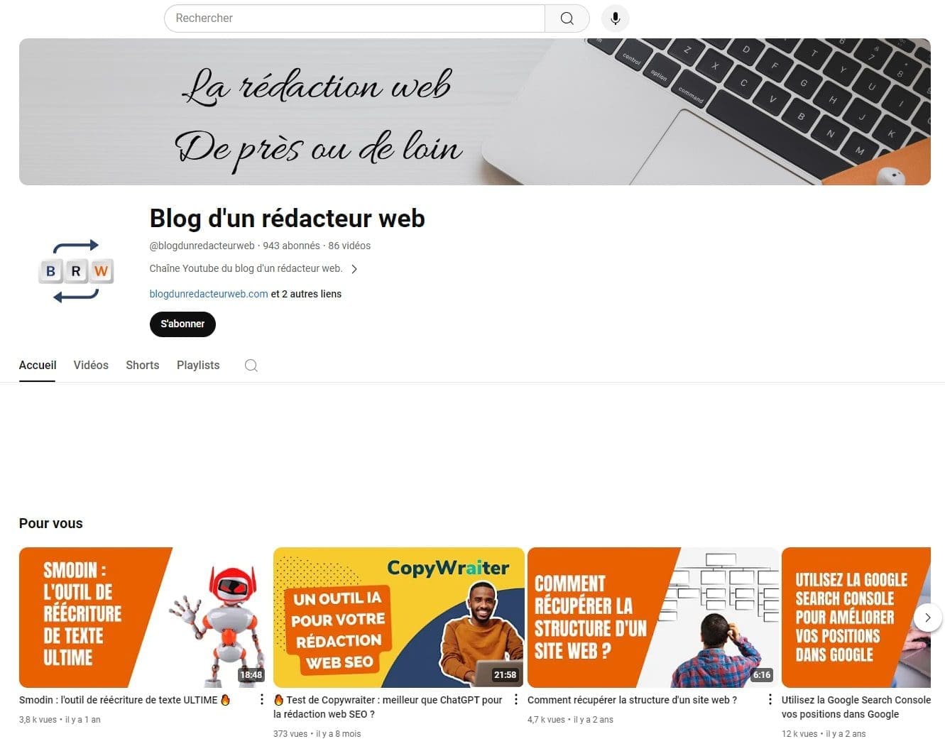 5 chaînes Youtube pour apprendre à Rédiger du contenu 2 Blog dun redacteur web