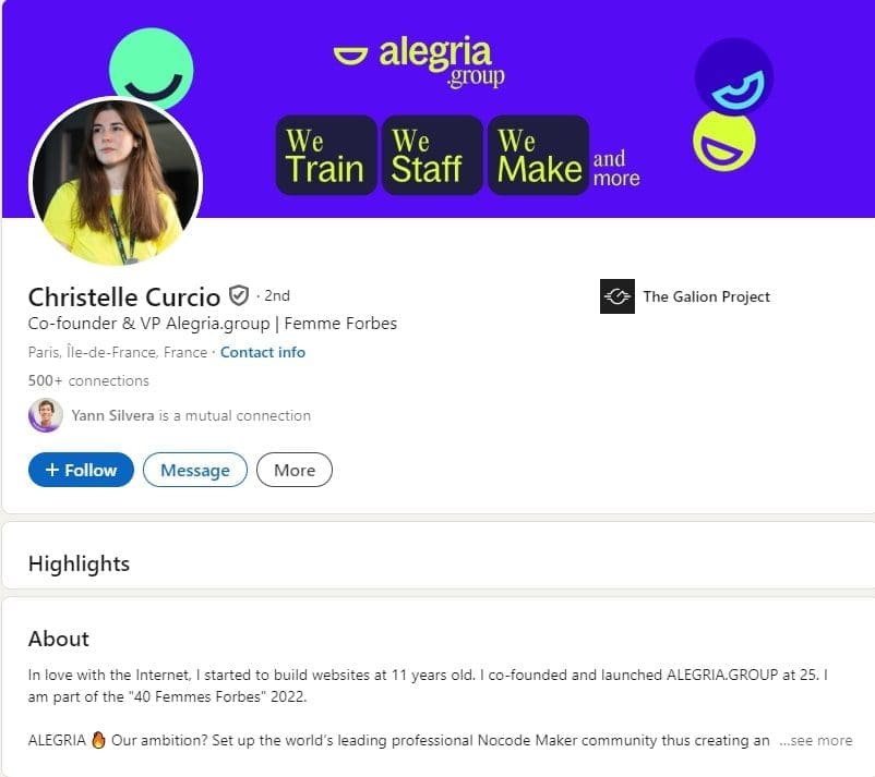 Qui sont les experts et influenceurs dans le No Code à suivre en France ? 8 Christelle Curcio