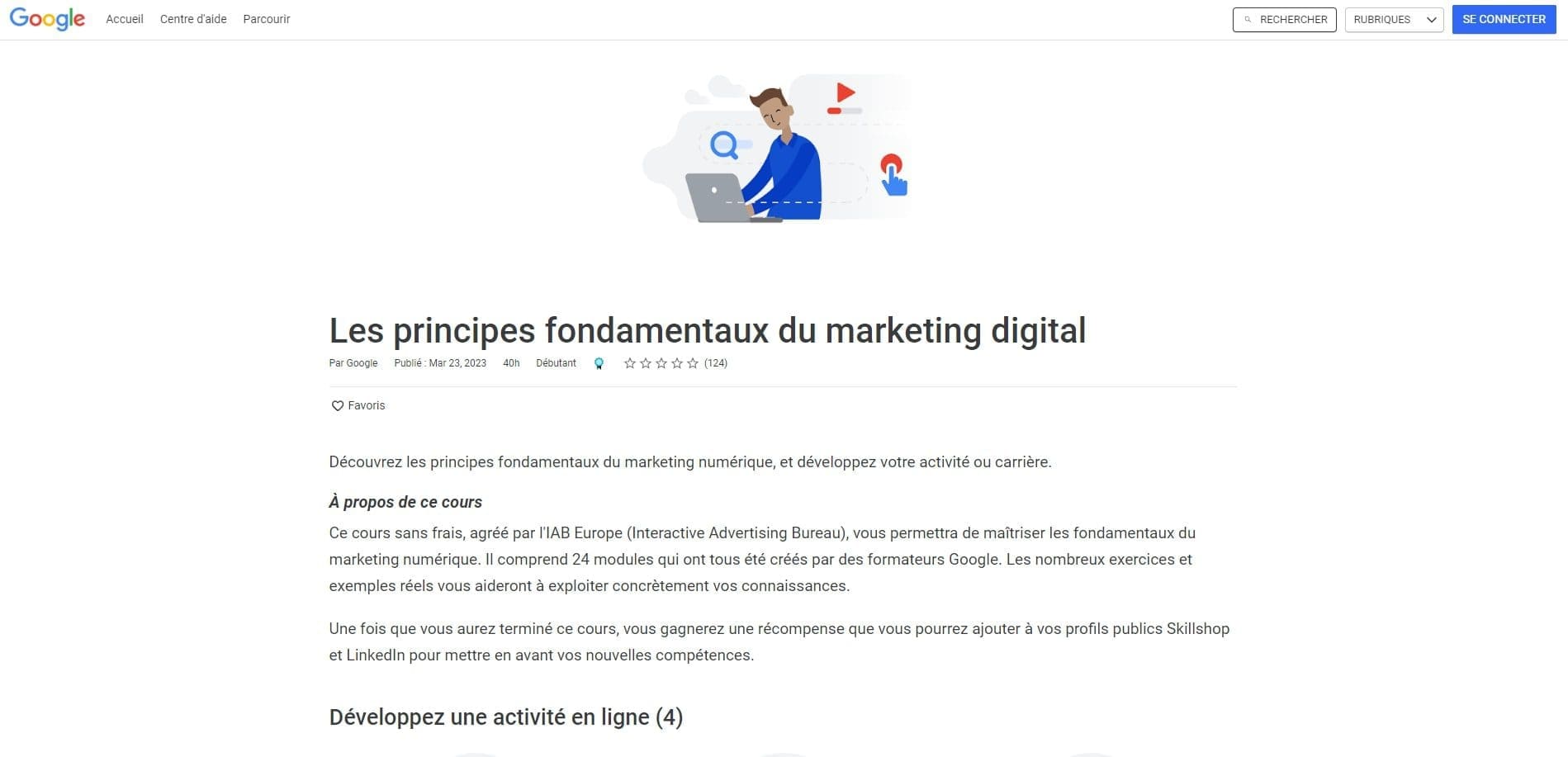 Fondamentaux du marketing numerique de Google