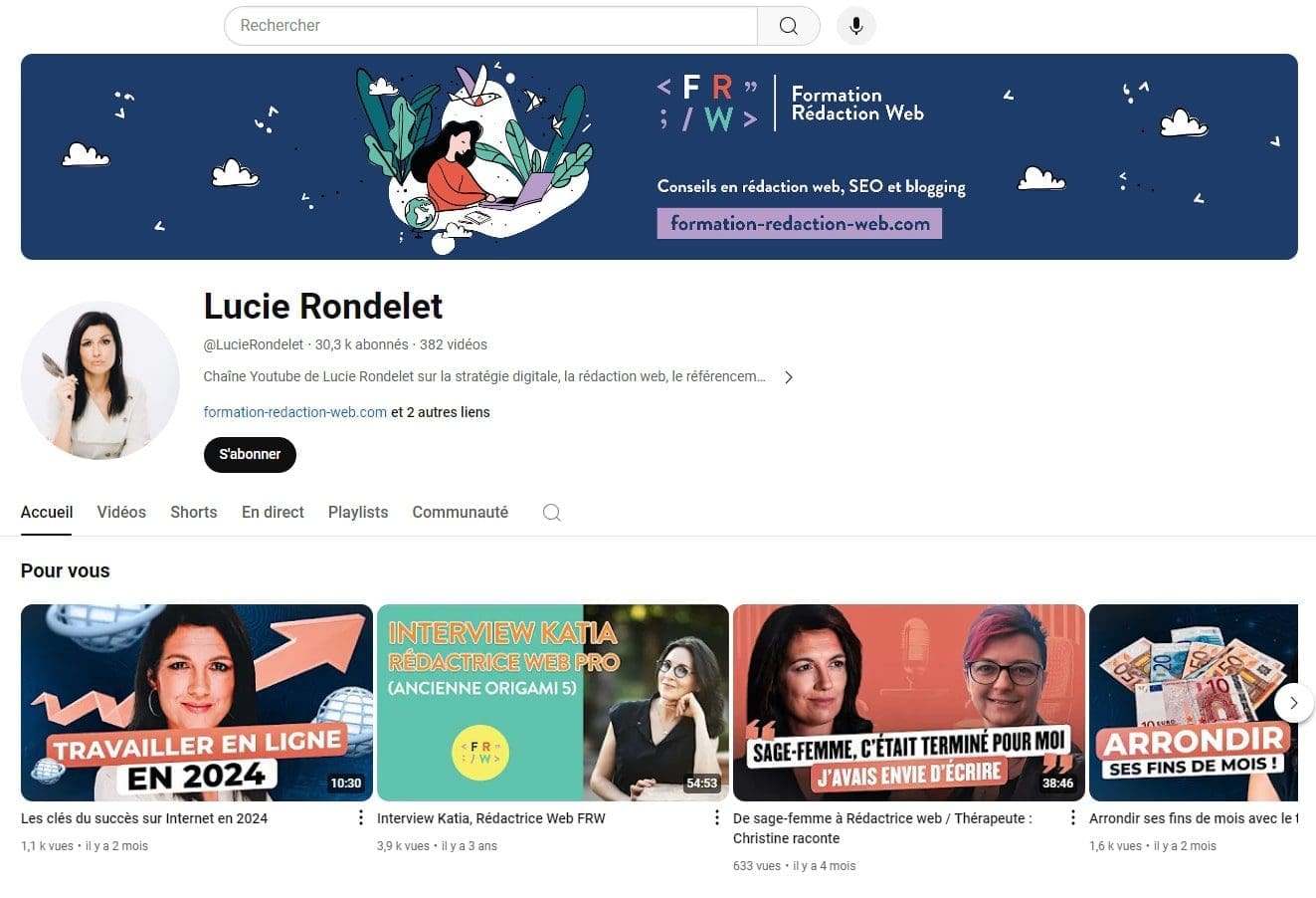 5 chaînes Youtube pour apprendre à Rédiger du contenu 1 Lucie Rondelet