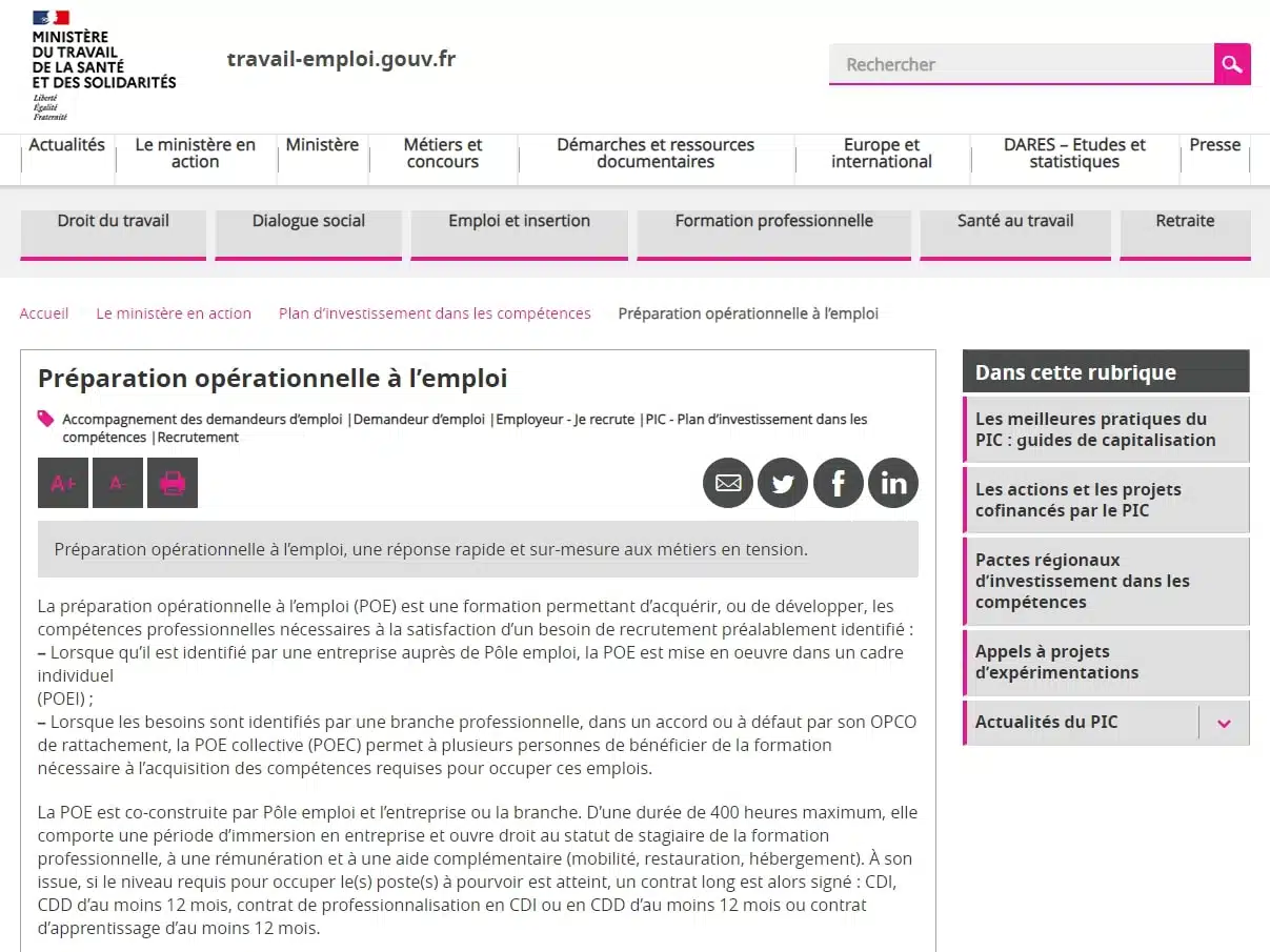Quels sont les dispositifs pour financer votre formation en France ? 6 PREPARATION OPERATIONNELLE A LEMPLOI