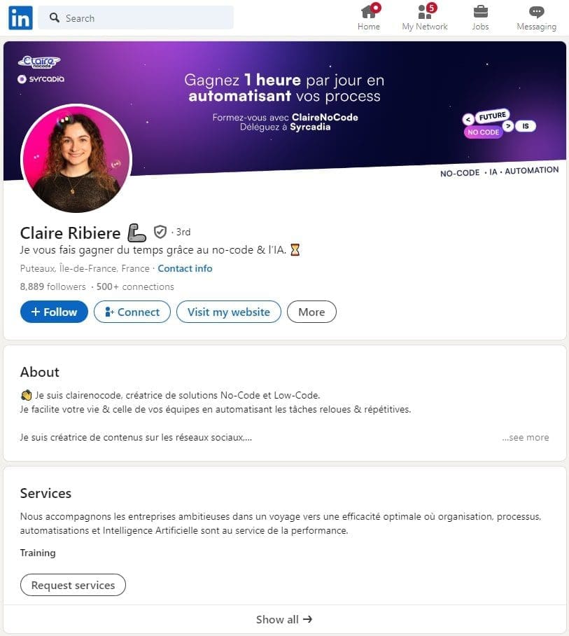Qui sont les experts et influenceurs dans le No Code à suivre en France ? 19 Claire Ribiere alias @Clairenocode