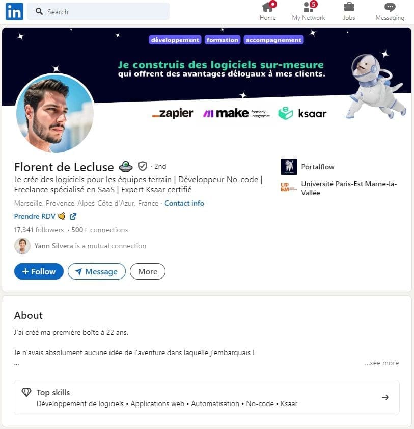 Qui sont les experts et influenceurs dans le No Code à suivre en France ? 18 Florent De Lecluse