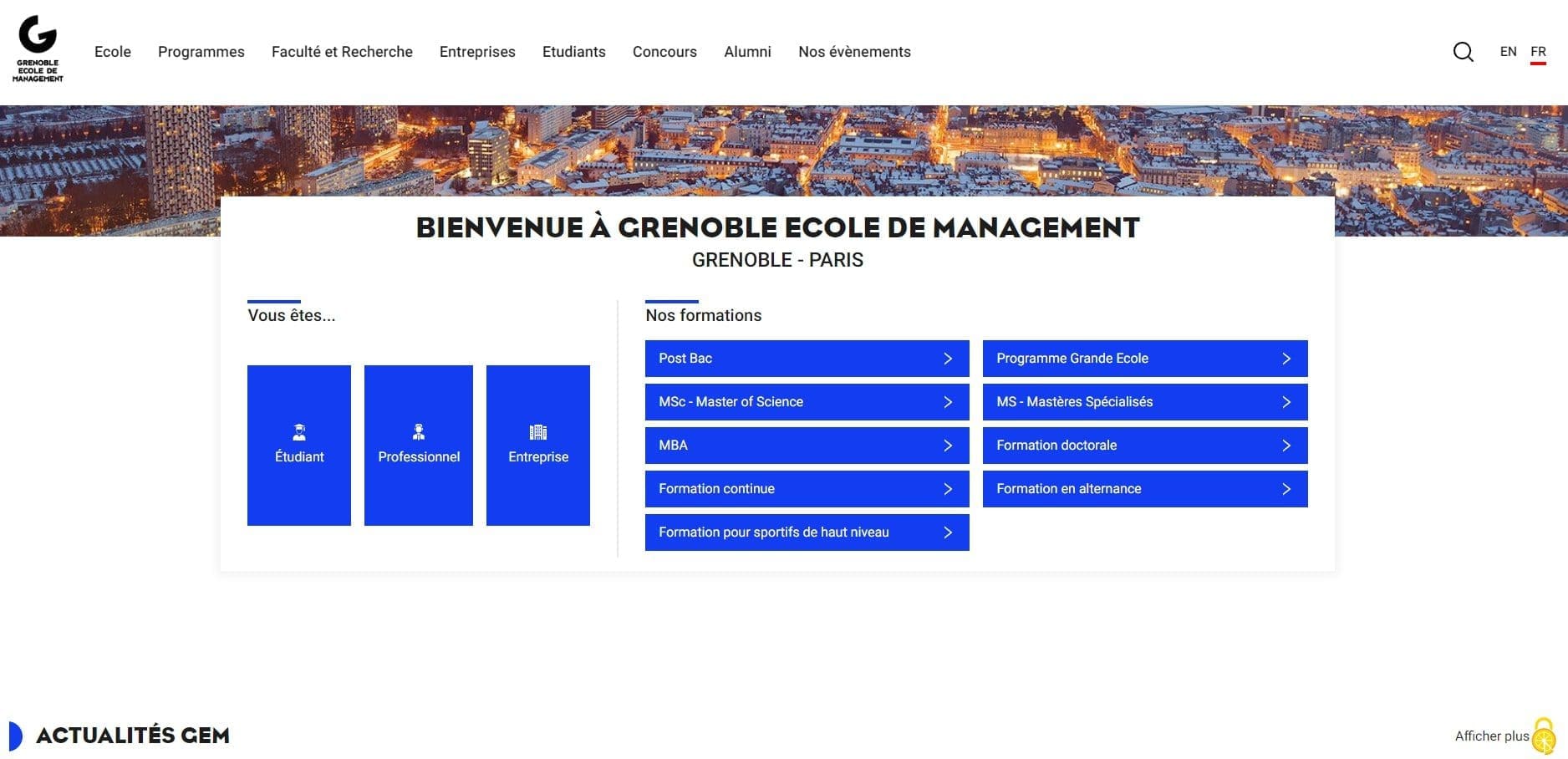 5 écoles pour se former en gestion de projet 3 GRENOBLE ECOLE DE MANAGEMENT