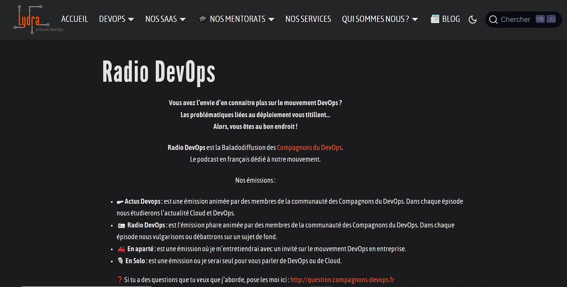 Quels podcasts pour apprendre le DevOps ? 1 Radio DevOps