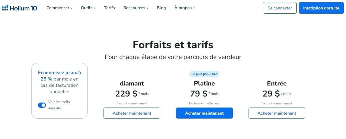 Avis Helium 10 : notre avis sur cet outil 9 Tarifs et rapport qualite