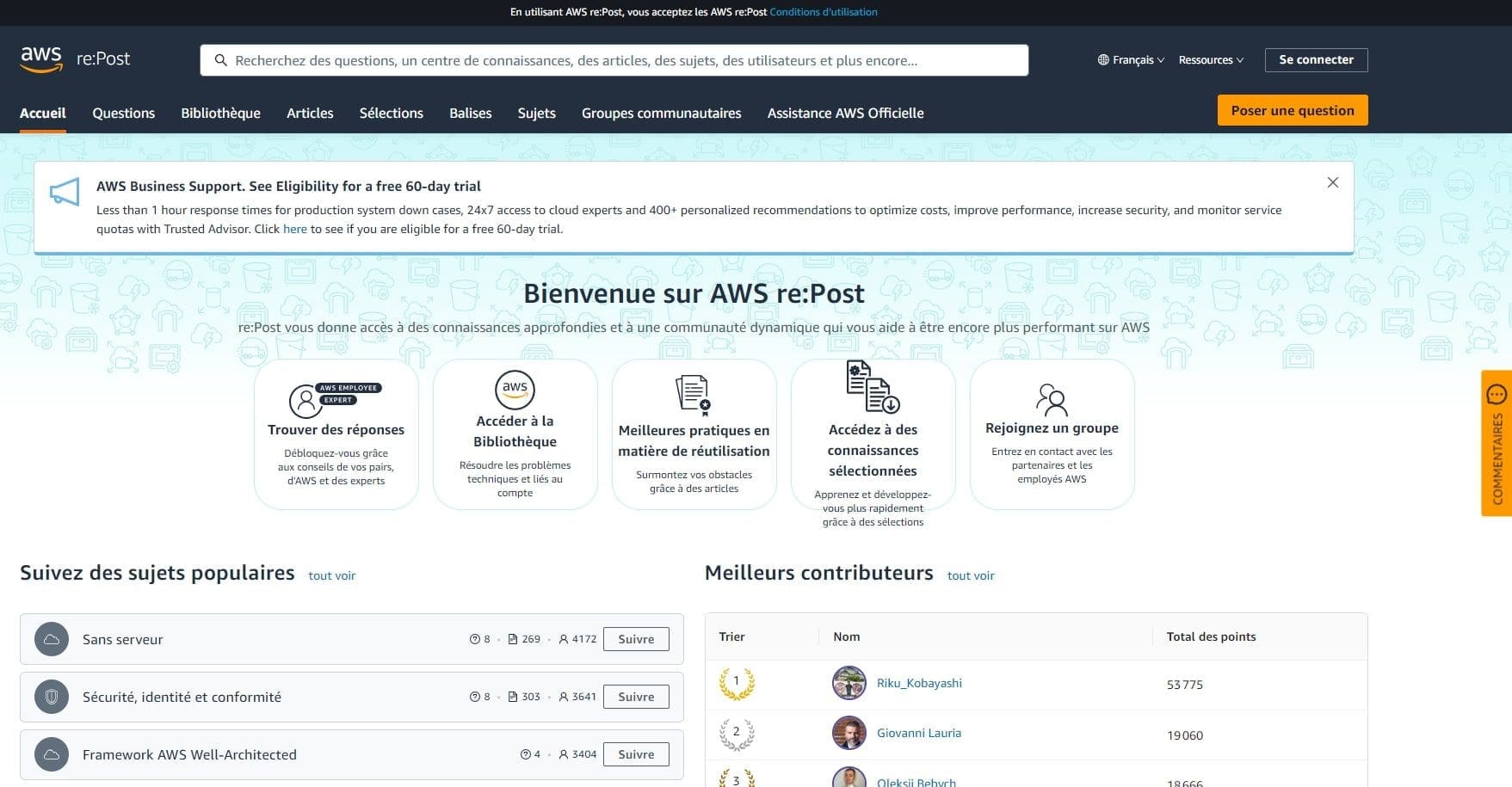 5 communautés à rejoindre pour mieux se former à AWS 3 AWS rePost – La plateforme officielle dentraide AWS