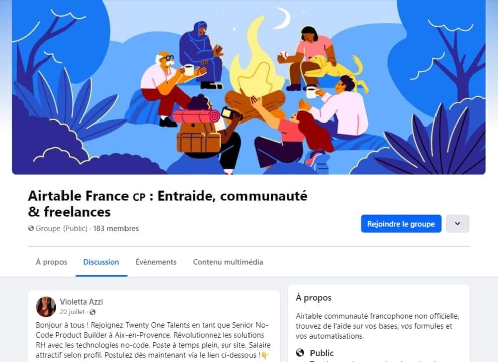 Ressources gratuites Airtable : 15 pépites pour se former en 2026 9 Groupe Facebook Airtable France, entraide et communauté francophone