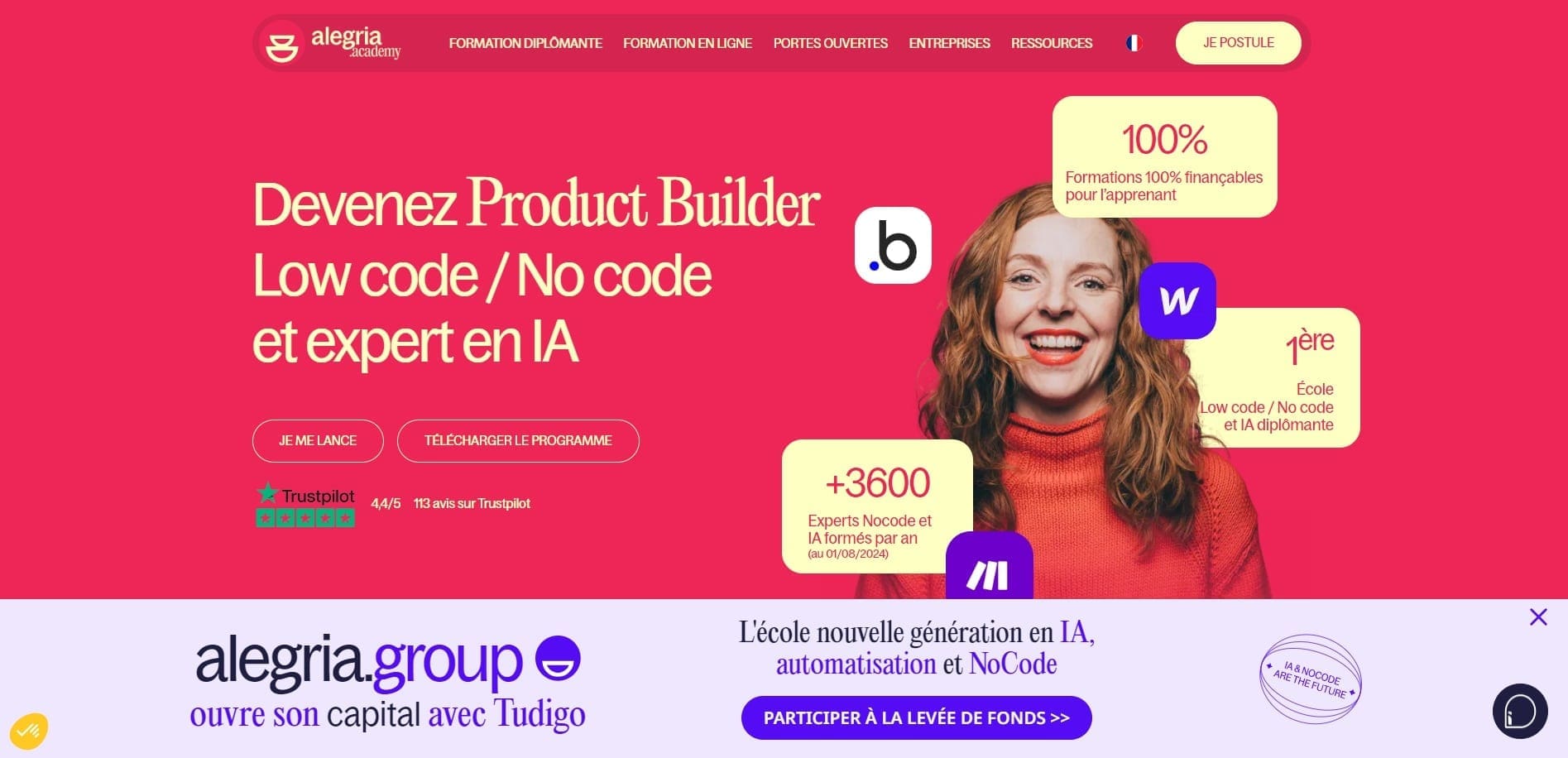 5 centres de formations pour se former à Bubble 5 Alegria Academy Devenez un expert Bubble et du No Code en 15 mois