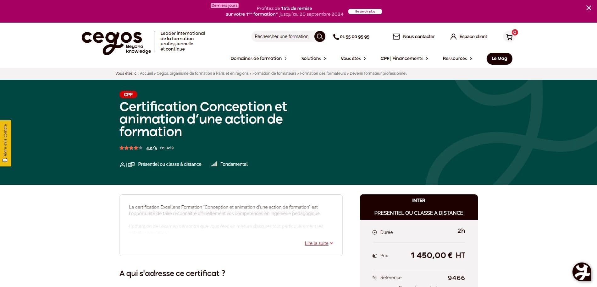 Certification Conception et animation dune action de formation Certification attestant de la maitrise des techniques de conception