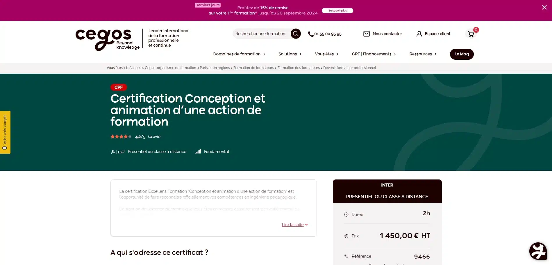 Les certifications disponibles pour le métier de Formateur 4 Certification Conception et animation dune action de formation Certification attestant de la maitrise des techniques de conception