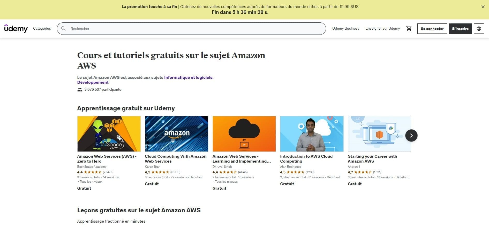 7 ressources pour vous former gratuitement à AWS 2 Cours et tutoriels gratuits sur Amazon AWS sur Udemy