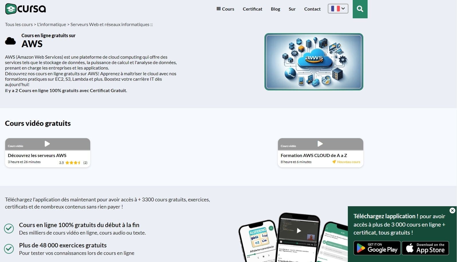 7 ressources pour vous former gratuitement à AWS 5 Cursa variete de cours en ligne gratuits sur AWS