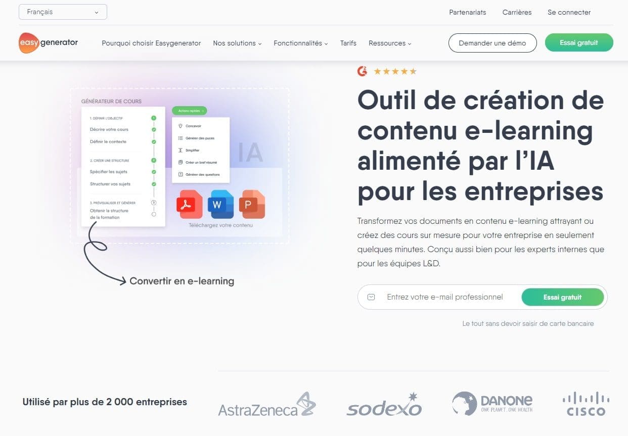 EasyGenerator L'outil de création e-learning intuitif et puissant pour les entreprises EasyGenerator Loutil de creation e learning intuitif et puissant pour les entreprises