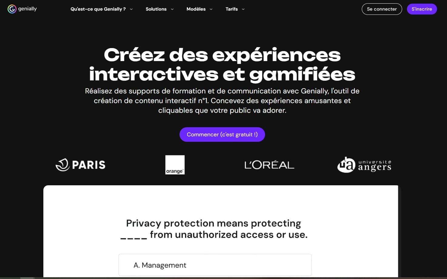Genialy Outil pour creer des contenus interactifs et presentations engageantes
