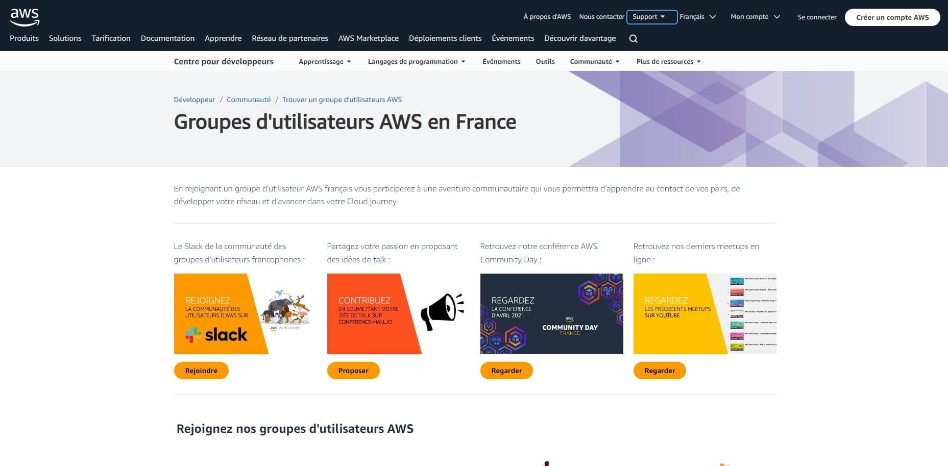 5 communautés à rejoindre pour mieux se former à AWS 1 Groupes dutilisateurs AWS en France – Le reseau local des passionnes AWS