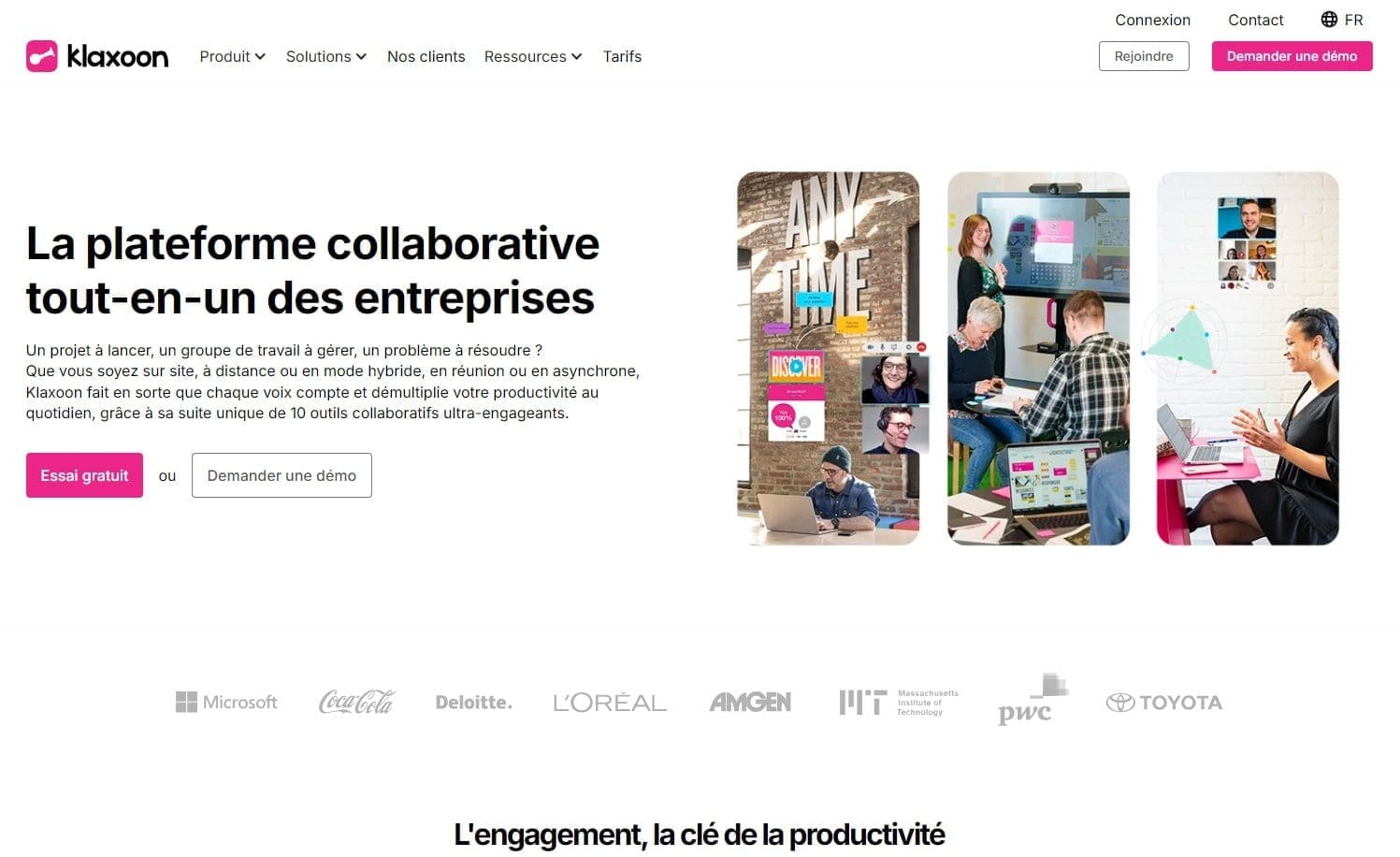 Klaxoon Plateforme collaborative avec 10 outils pour le Presentation