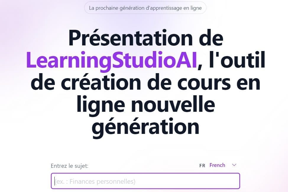Learning Studio AI Un outil de creation de cours en ligne base sur lintelligence artificielle