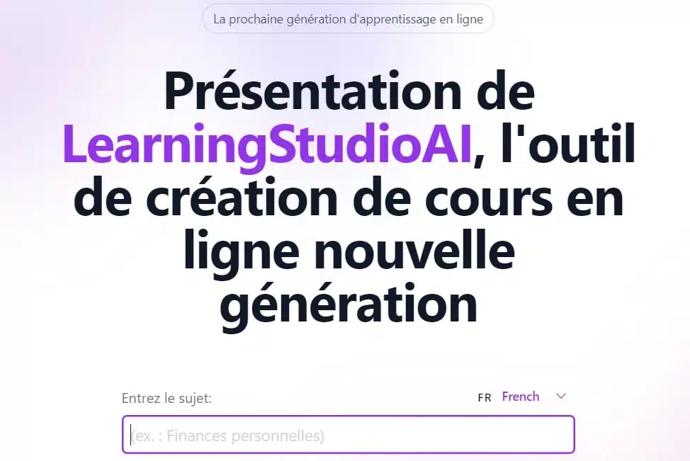 Learning Studio AI Un outil de creation de cours en ligne base sur lintelligence artificielle
