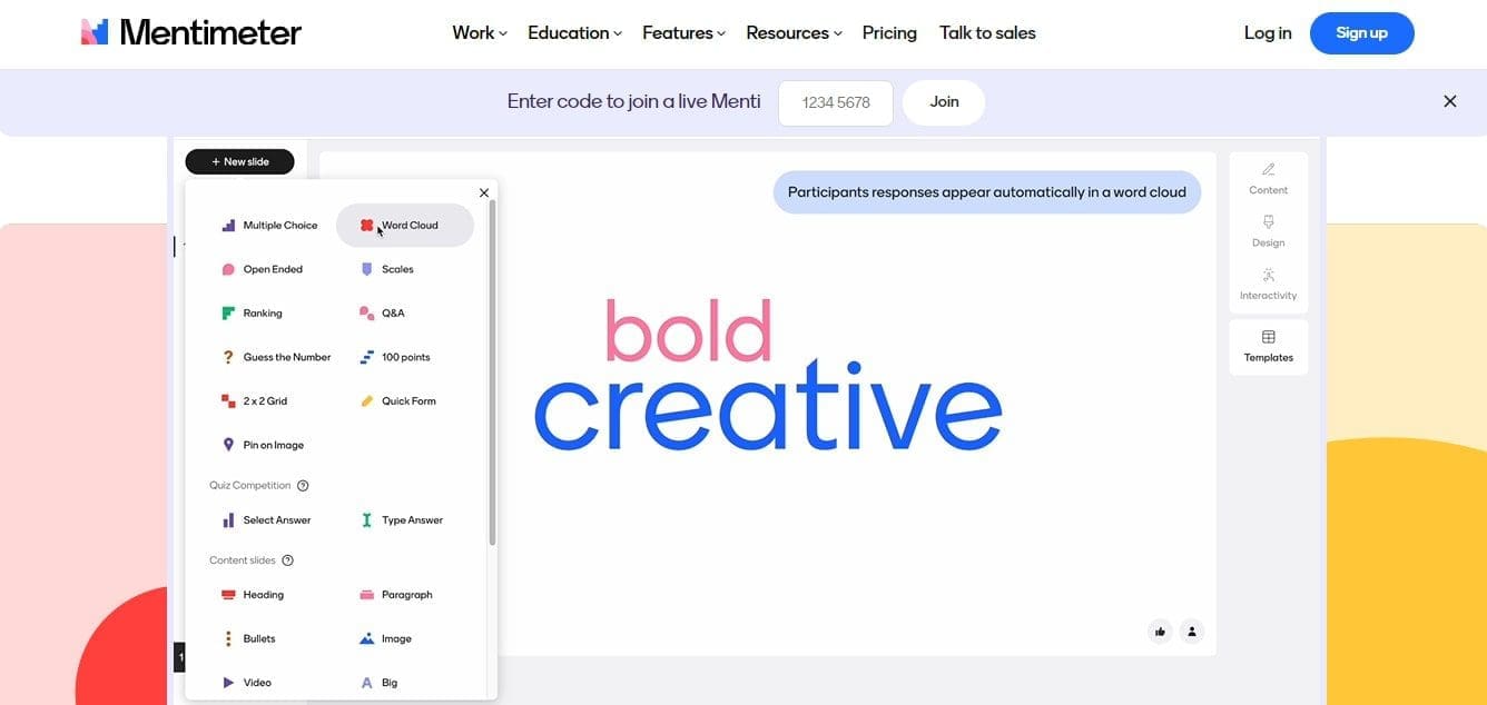 Mentimeter Outil pour des presentations interactives avec sondages en direct