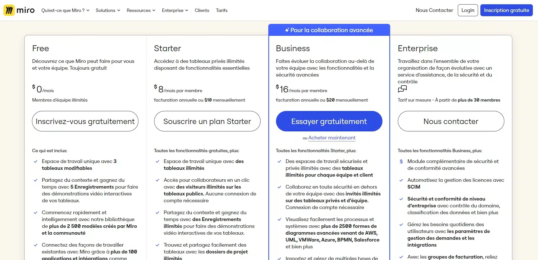 Miro La plateforme collaborative tout en un pour innover en equipe Tarifs