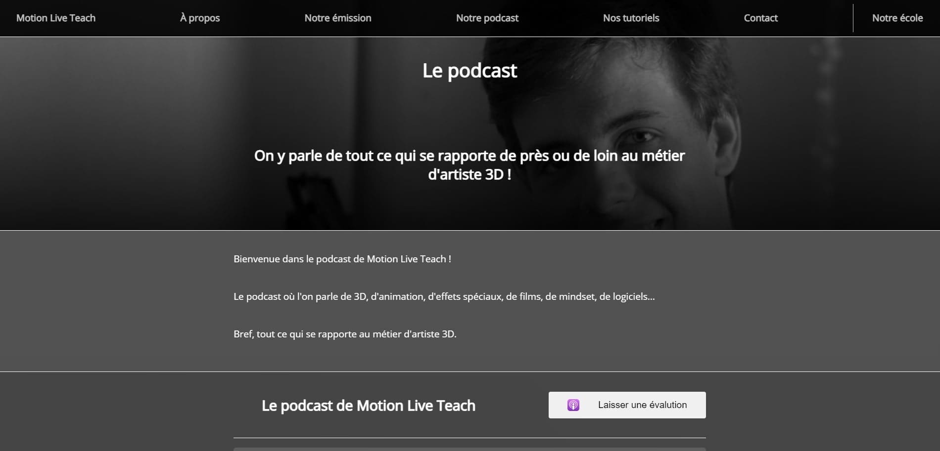 Quels podcasts pour apprendre la modélisation 3D ? 1 Motion Live Teach – Le podcast qui plonge au coeur du metier dartiste 3D