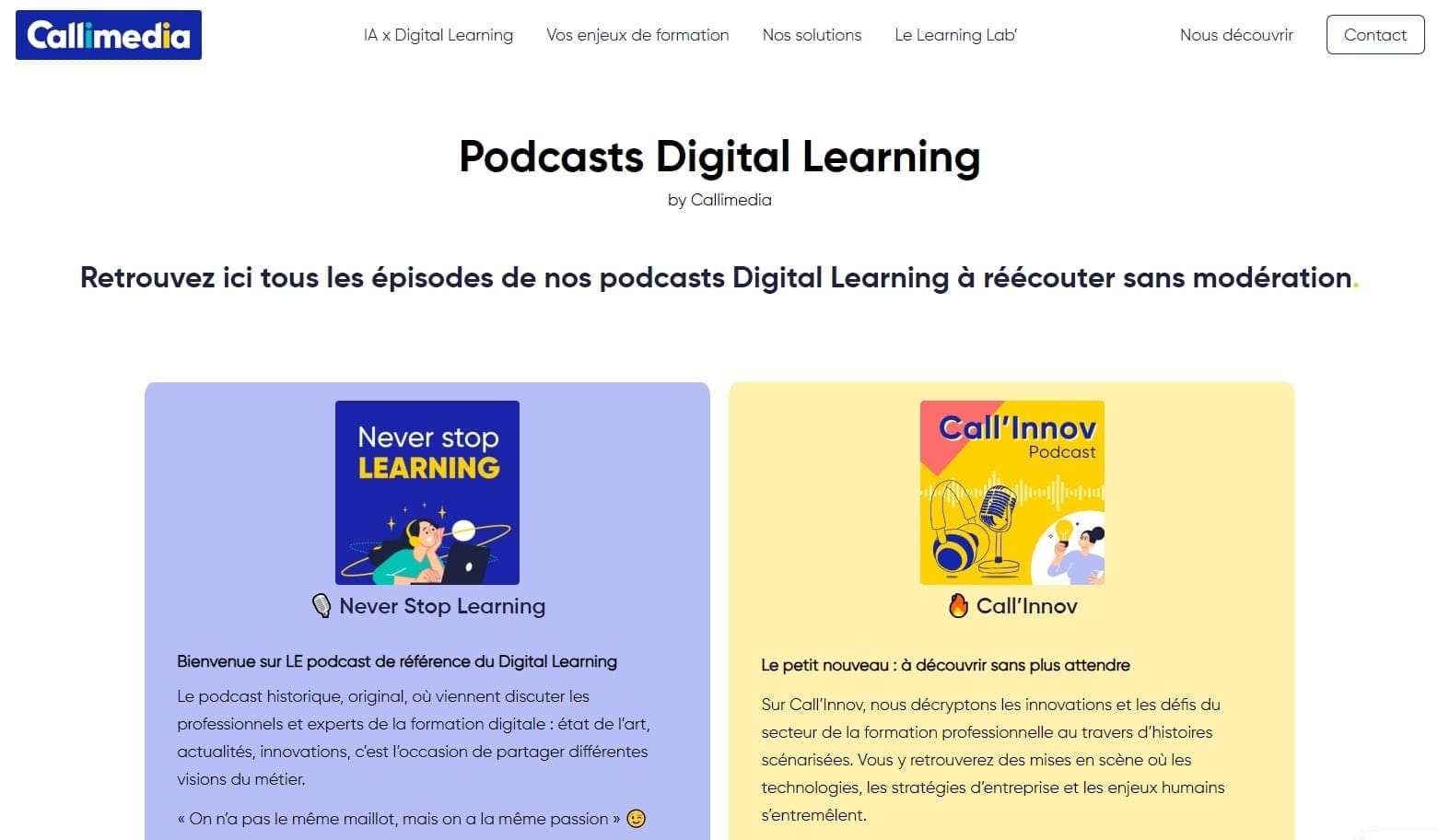 Quels podcasts pour se former à devenir formateur ? 2 Never Stop Learning le podcast de reference du Digital Learning