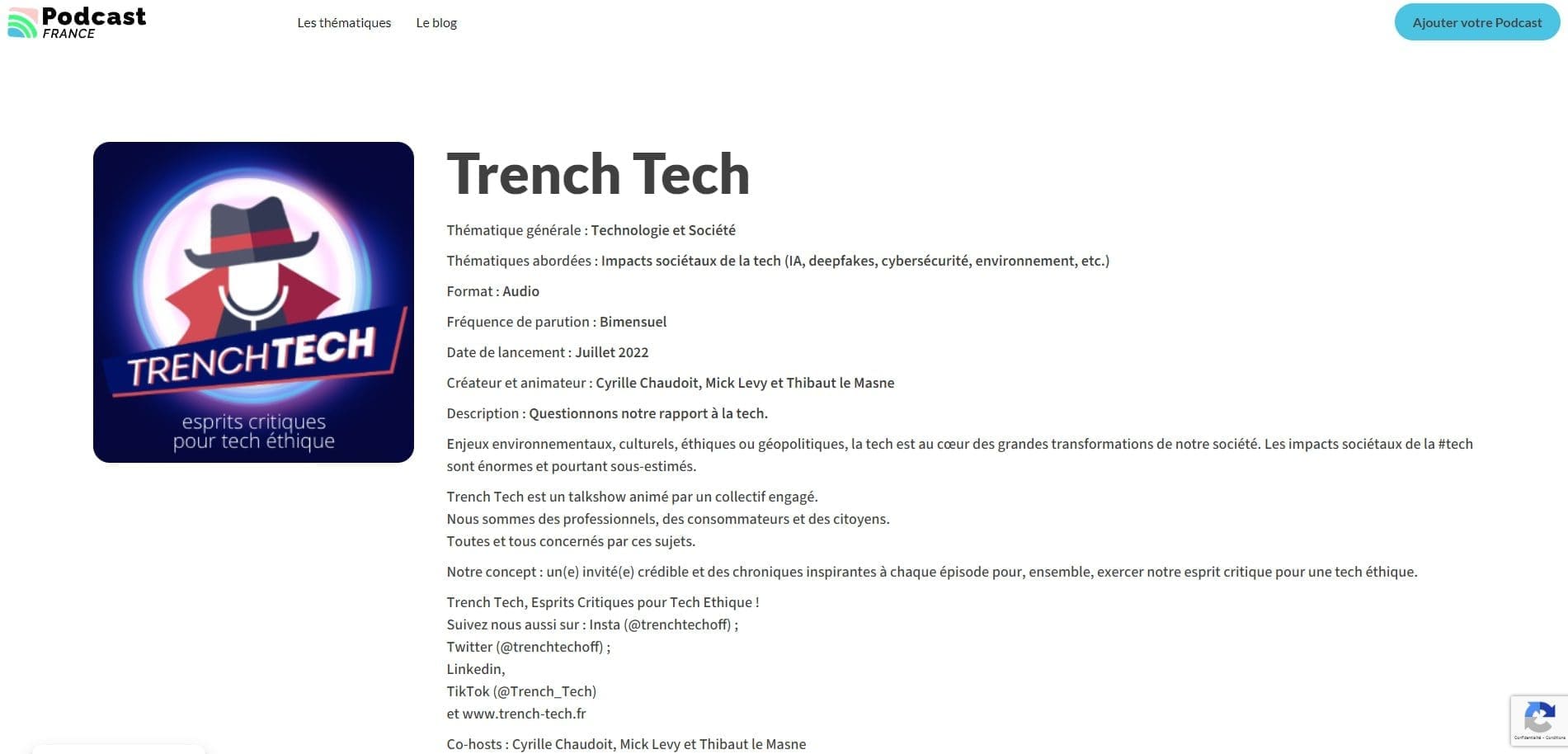 Trench Tech – Impacts societaux de la technologie en debat