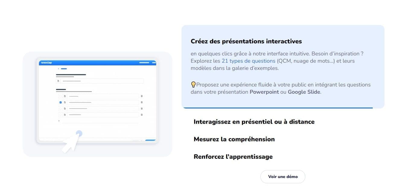 Wooclap Outil interactif pour dynamiser presentations avec questions et sondages