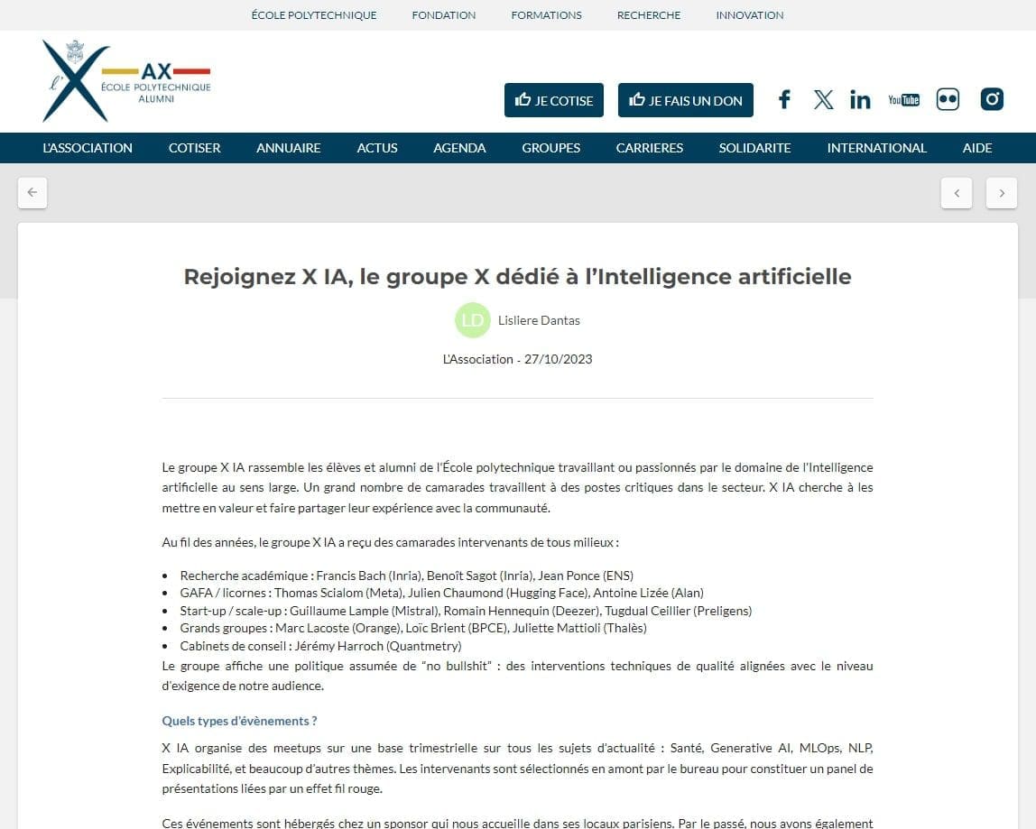 X IA – Le groupe X dedie a lIntelligence artificielle
