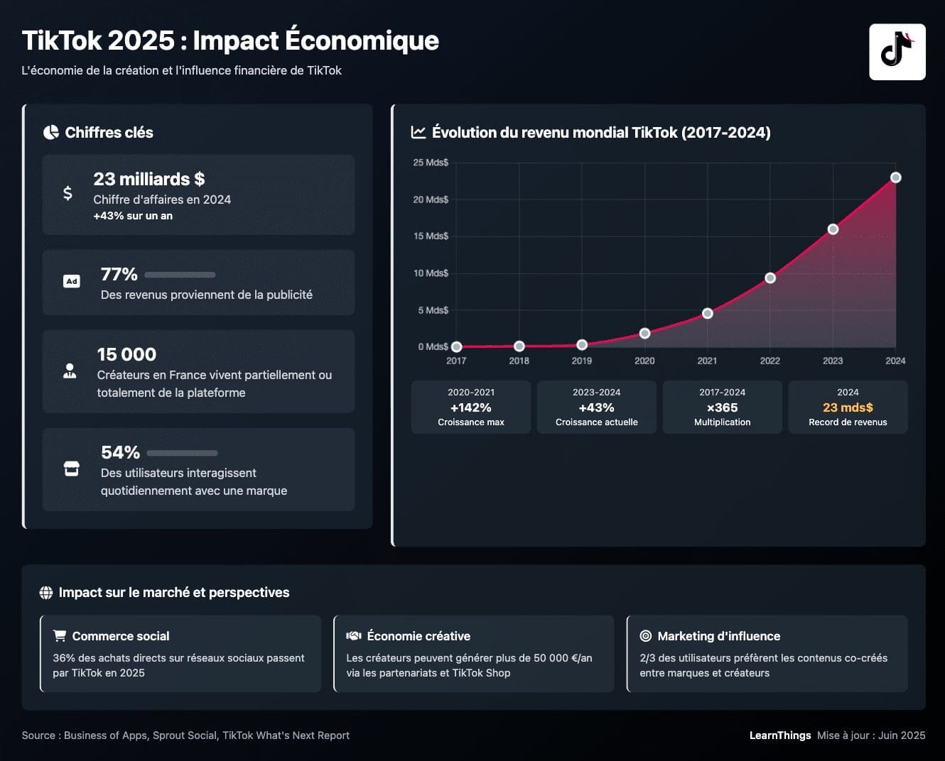 TikTok infographie Impact Economique LearnThings
