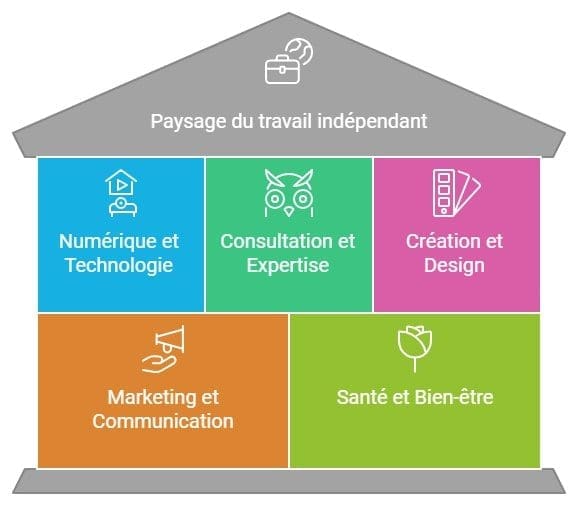 Vue densemble des metiers freelance