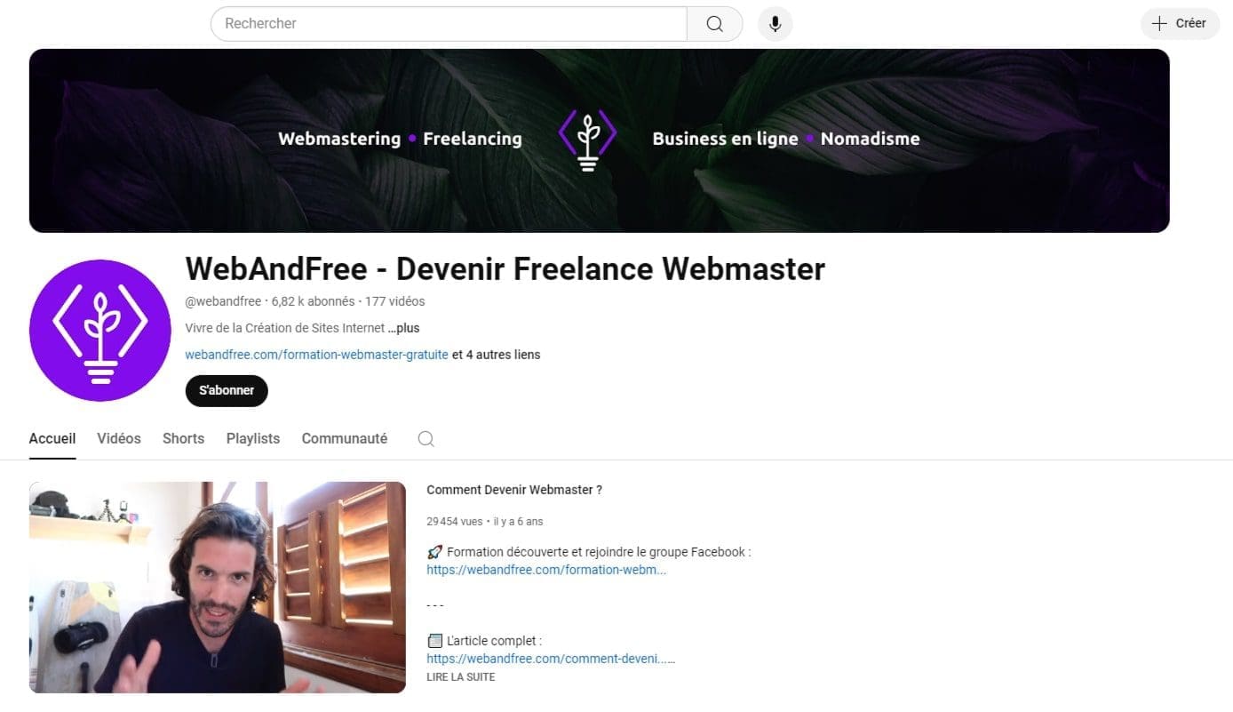 WebAndFree – Formation complete pour webmasters freelances
