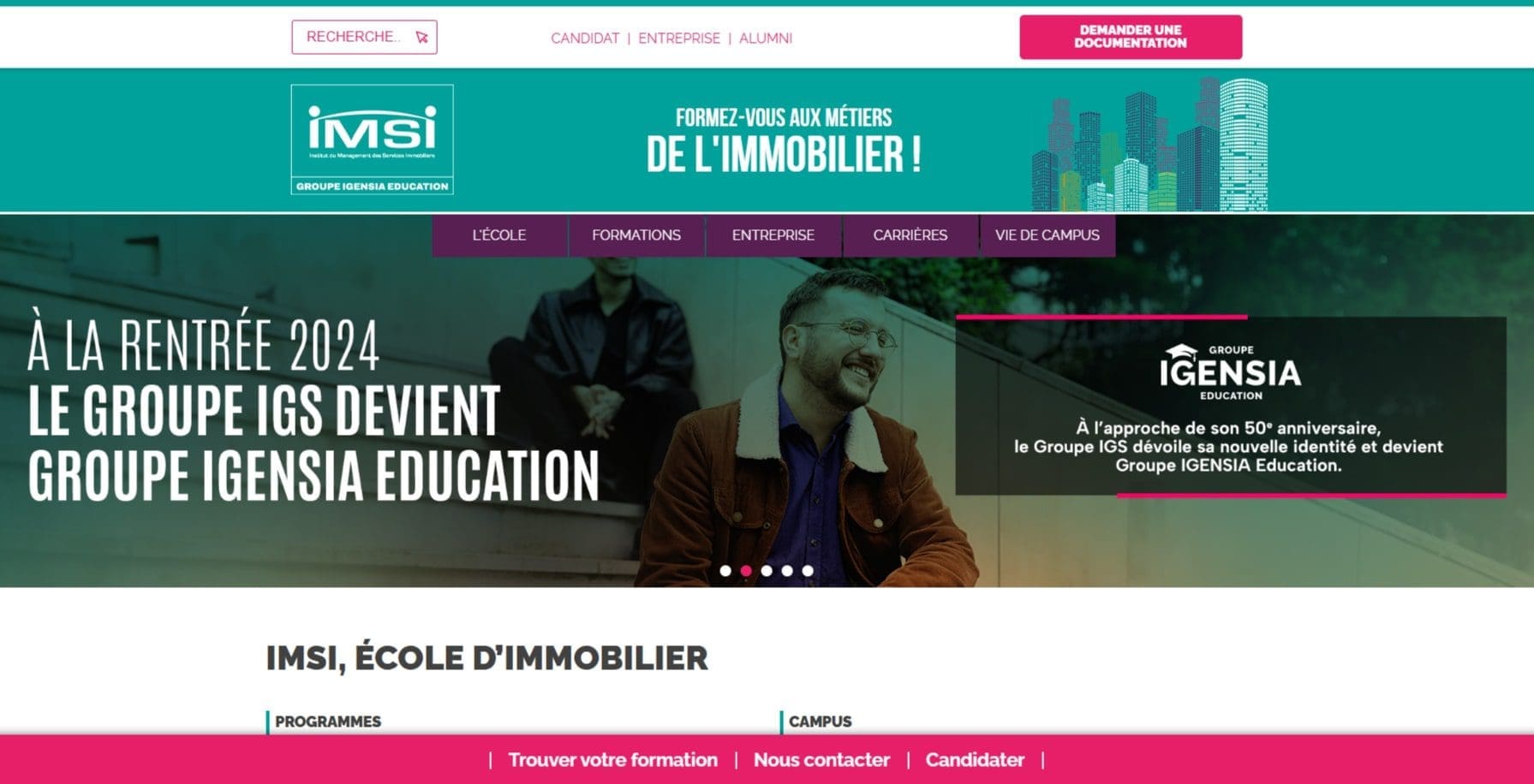 10 écoles ou se former à l'immobilier en France 9 IMSI Institut du Management des Services Immobiliers