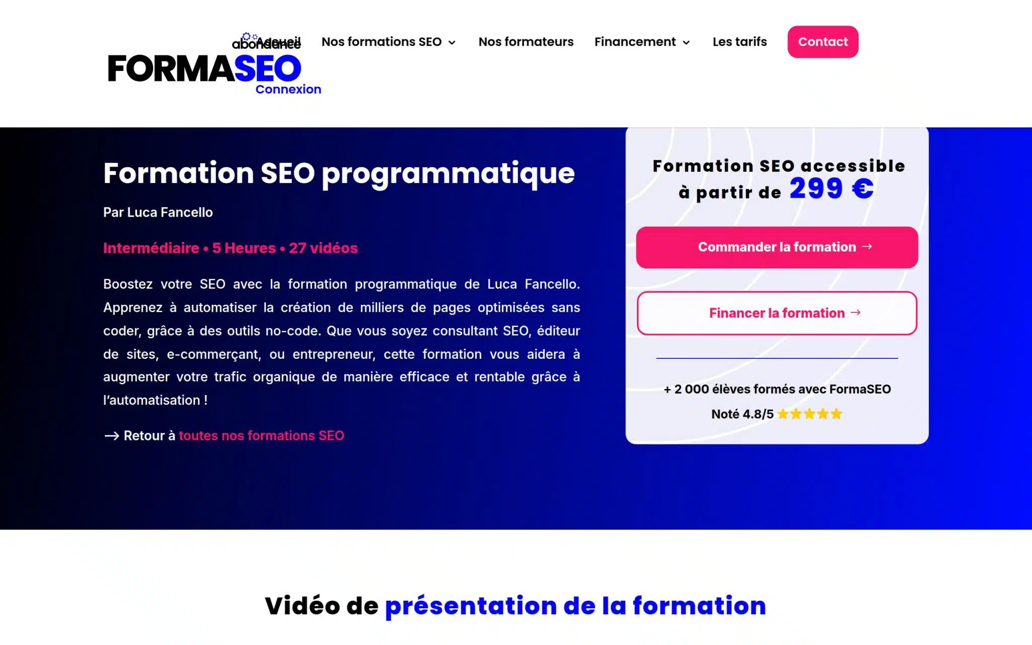 Formation SEO programmatique - Formaseo