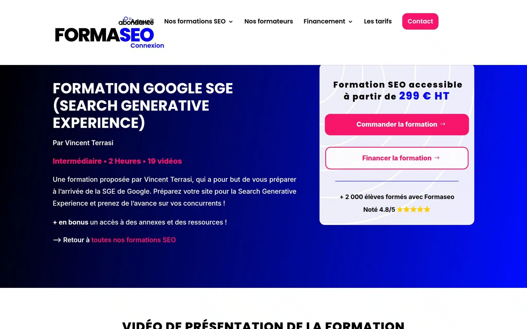 Formation Google SGE (Search Generative Experience) - Formaseo