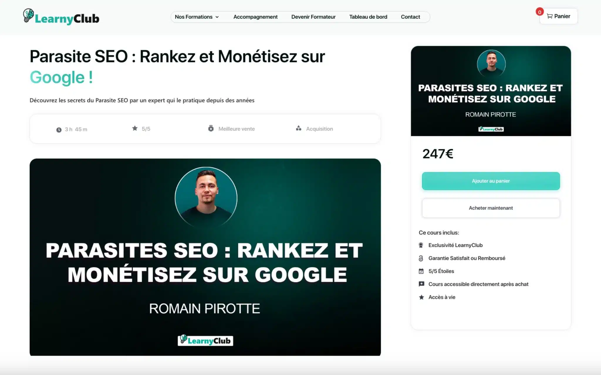 Formation Parasite SEO : Rankez et Monétisez sur Google ! - LearnyClub